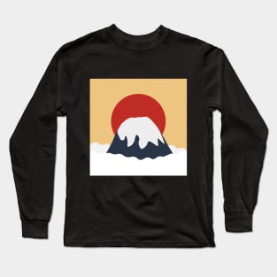 Japanese Mountain and Rising Red Sun Long Sleeve T-Shirt